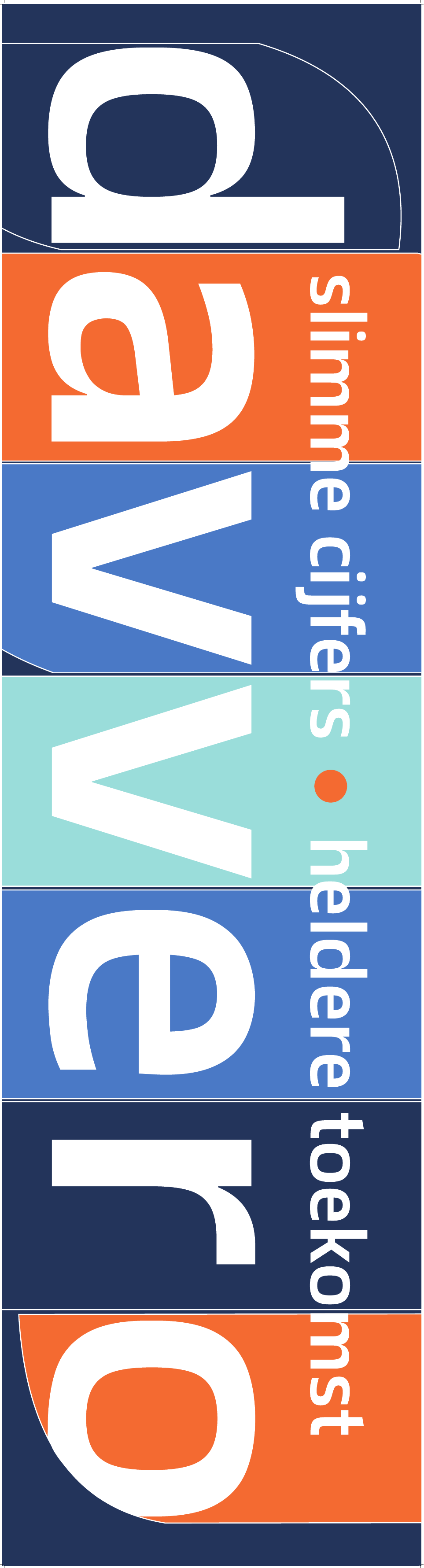 Lange vlag met de kleurrijke Davvero huisstijl